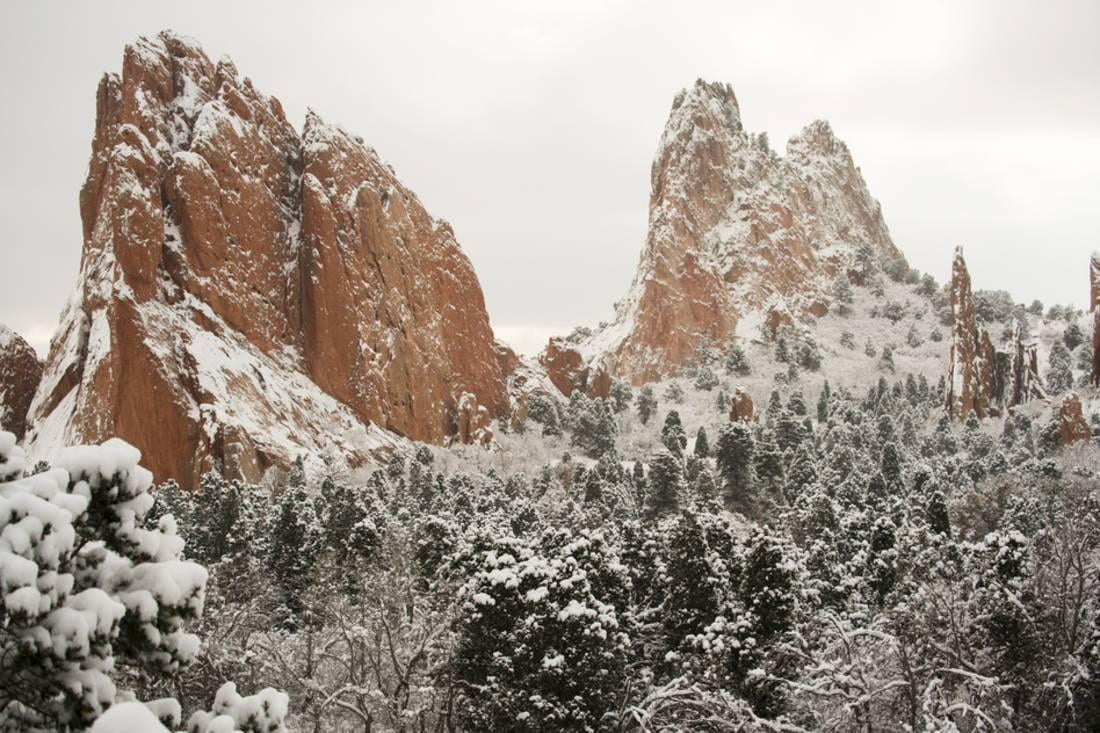 Snow at the Garden of the Gods Print Wall Art By bcoulter